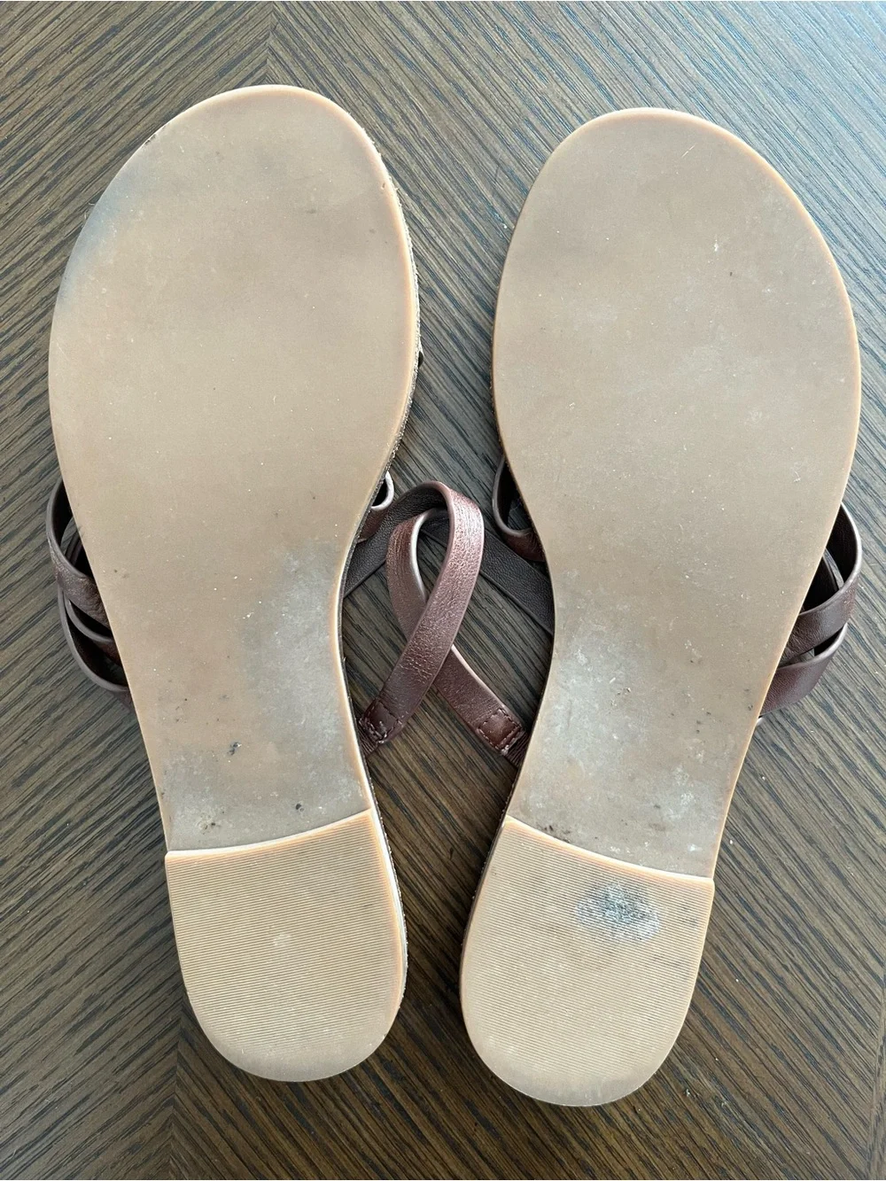 Tory Burch Brown Leather Strappy Flat Sandals size 8